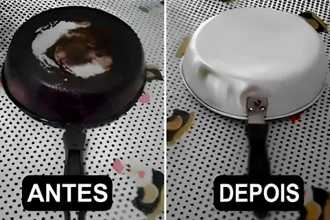 Aprendi como limpar panela queimada sem fazer esforço usando