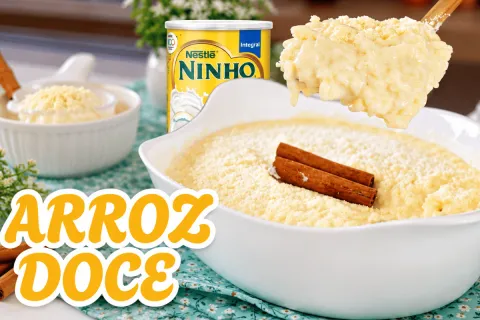 Arroz doce de leite Ninho extremamente cremoso e fácil, para
