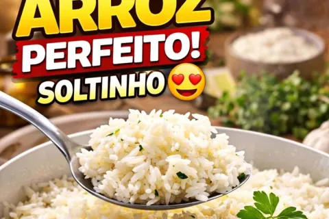 Arroz soltinho perfeito e saboroso, feito com um segredo esp