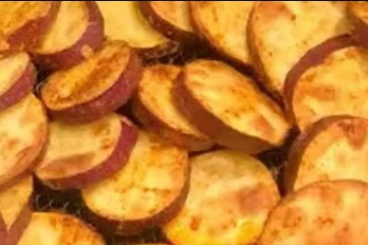 Batata doce na airfryer, muito crocante e sequinha, além de