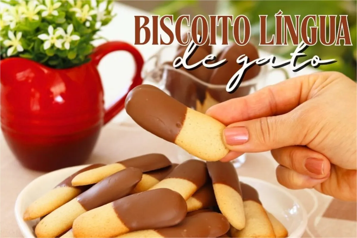 Biscoito língua de gato fácil crocante e delicioso para qual