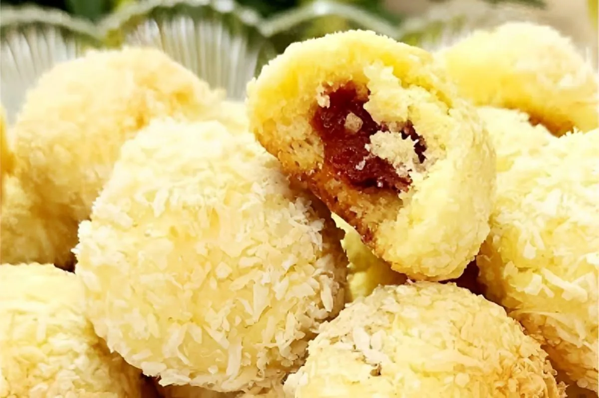 Bolachinha de coco com goiabada deliciosa e fácil de fazer