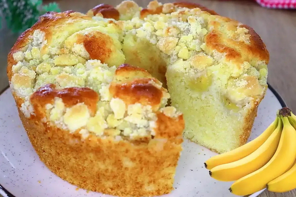 Bolo de banana diferente muito fácil, cheiroso e macio, perf