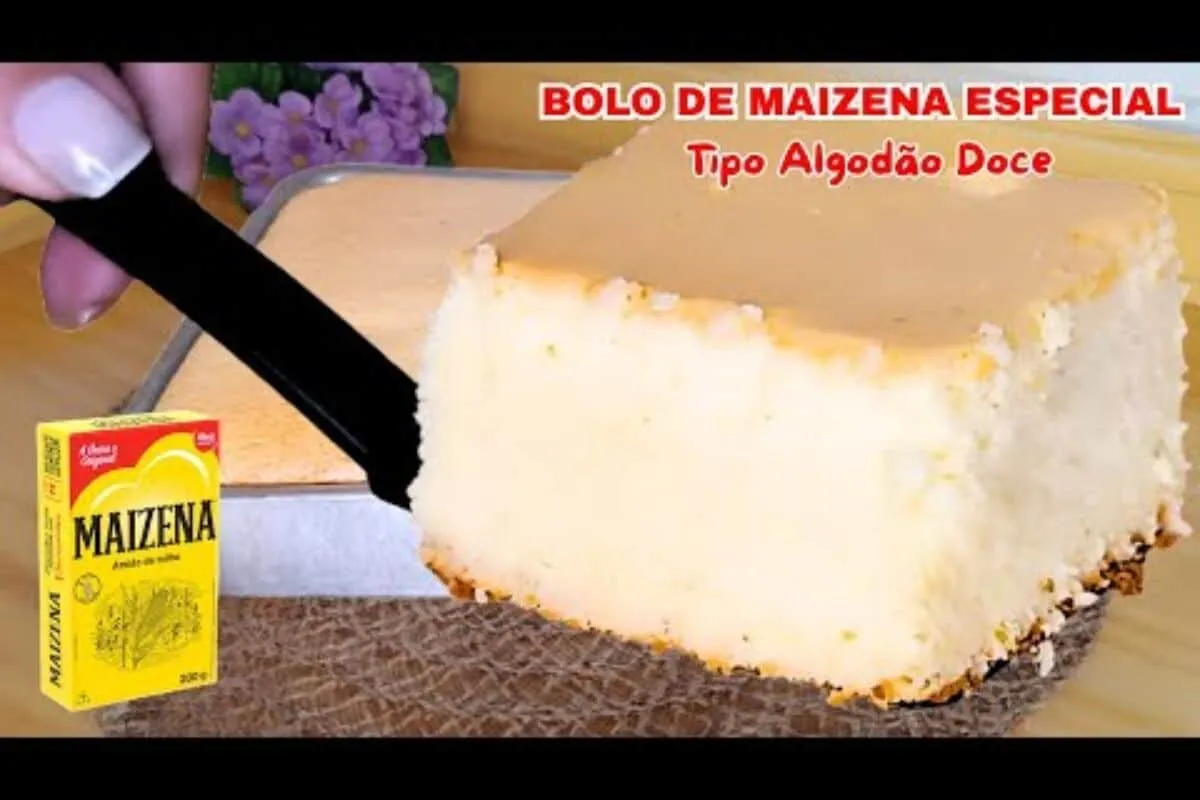 Bolo de maizena leve e fofinho feito sem farinha, sem óleo e