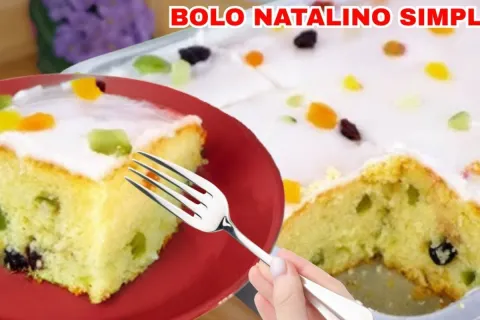Bolo natalino simples: tudo no liquidificador, super simples