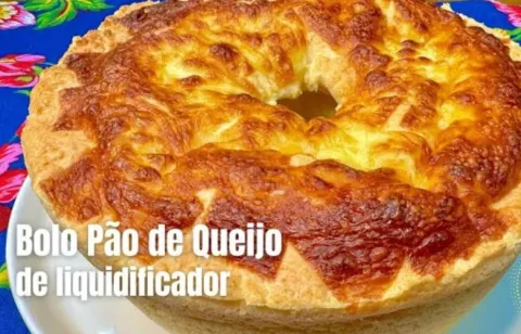 Bolo pão de queijo feito no liquidificador muito fácil para 