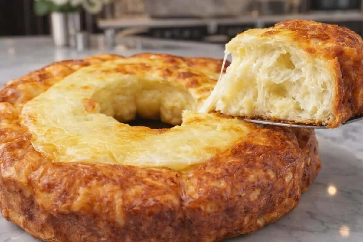 Bolo pão de queijo para o seu lanche, que fica com uma casqu