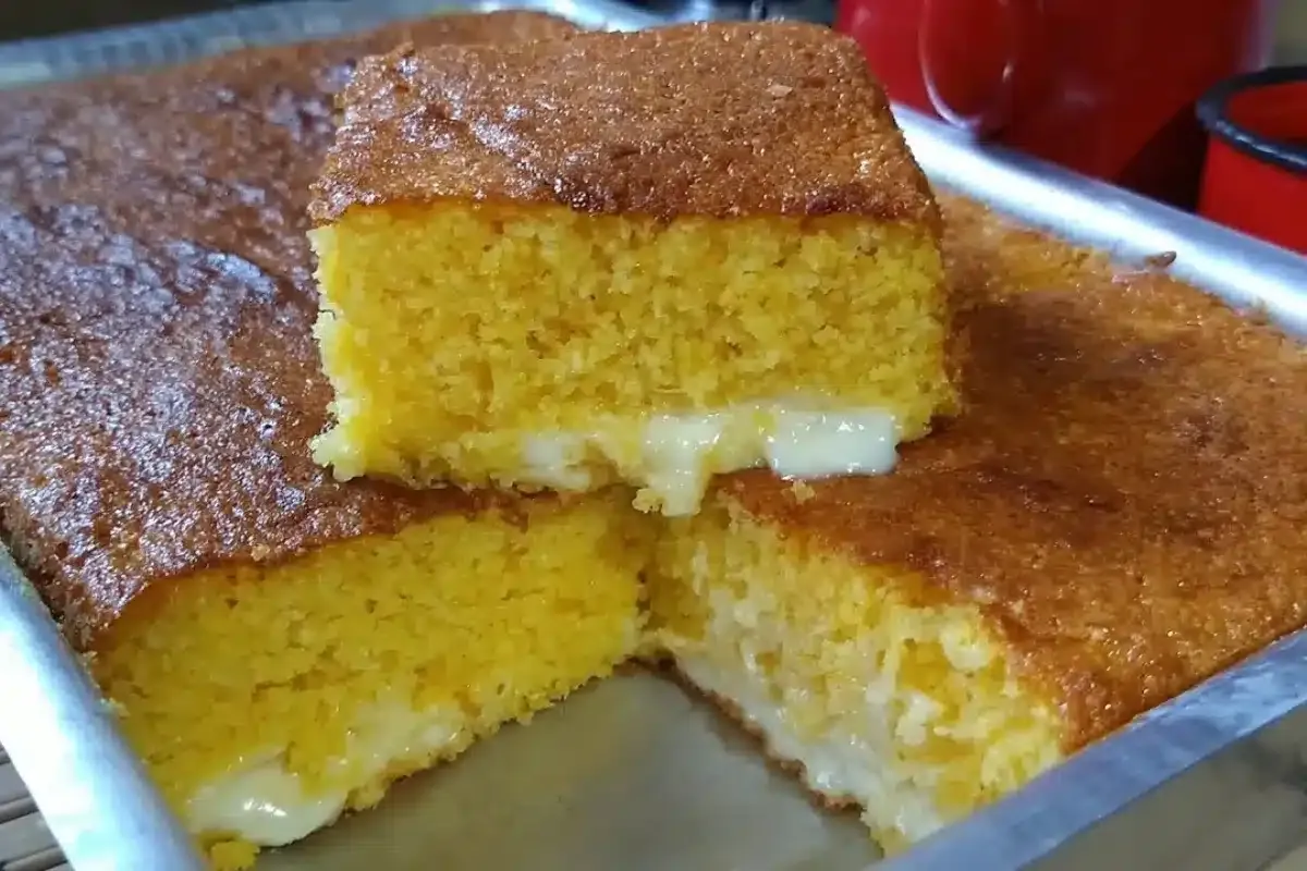 Bolo sem farinha de trigo feito no liquidificador de um jeit