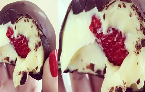 Bombom de morango com brigadeiro branco fácil de fazer delic