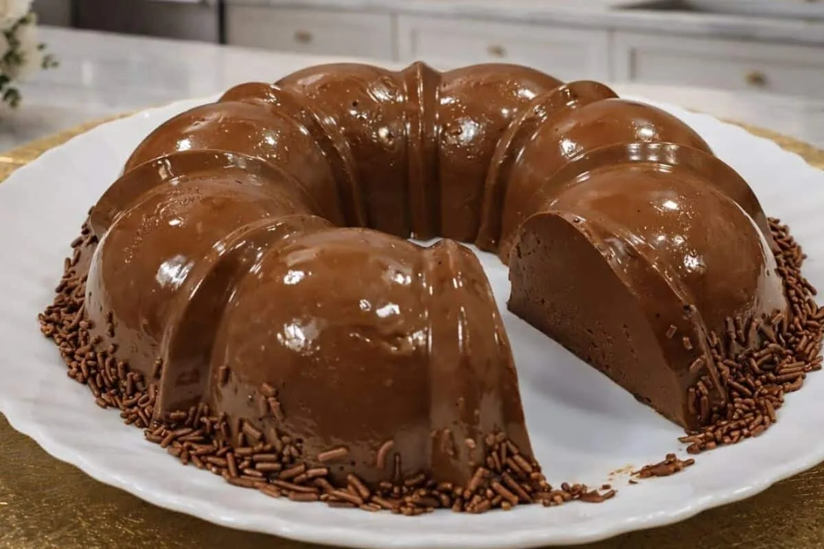 Brigadeirão de chocolate bem gostosão e cremoso feito de for