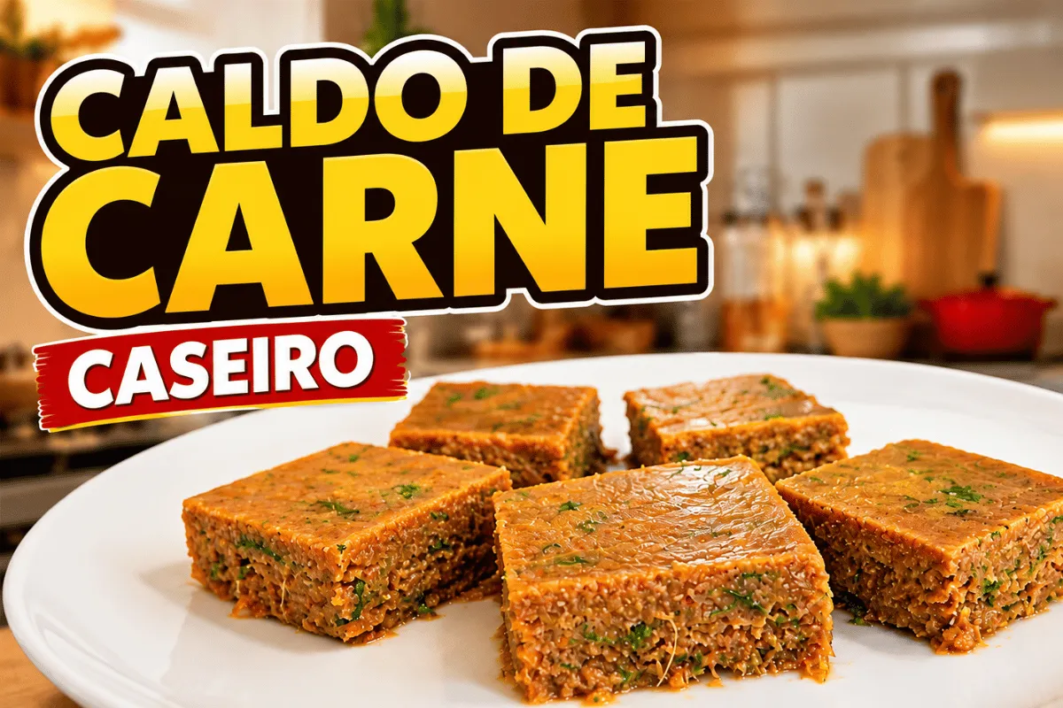 Caldo de carne caseiro em tablete para você parar de comprar
