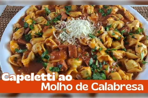 Capeletti com calabresa cremoso e saboroso: prato completo q