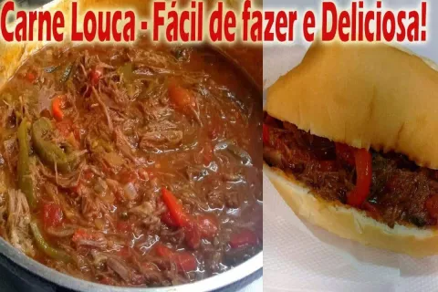 Carne louca a mais saborosa de todas sirva no pão francês e 