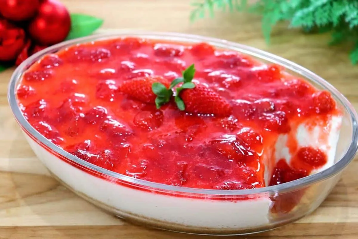 Cheescake de travessa mais fácil e delicioso do mundo, uma s