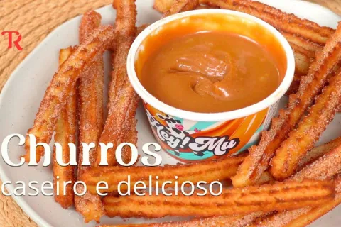 Churros caseiro sequinho e muito saboroso, para  degustar co