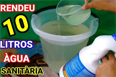 Com apenas 2 litros de água sanitária fiz 10 litros de água 