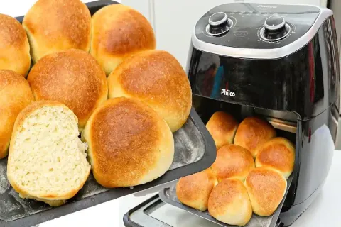 Como fazer pão caseiro na air fryer fofinho e saboroso para 