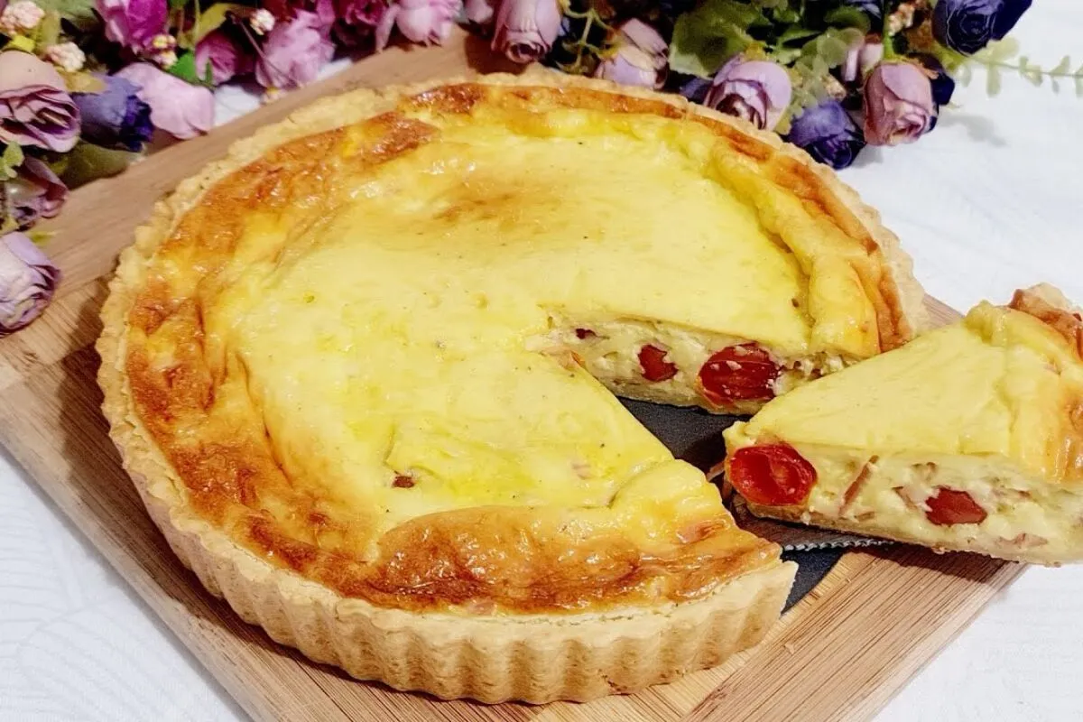 Como fazer torta de tomate, presunto e queijo tipo quiche pa
