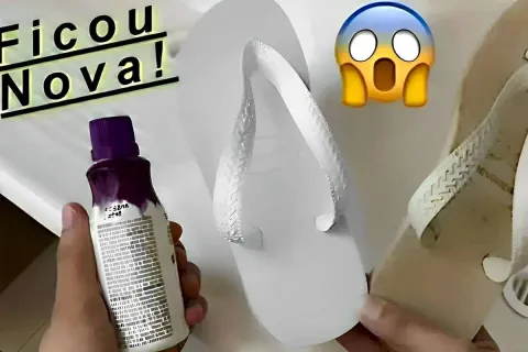 Como limpar chinelos e tênis brancos sem fazer esforço usand
