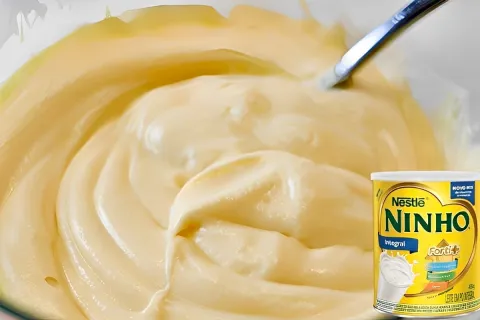 Creme belga de Leite Ninho para rechear bolos ou comer de co