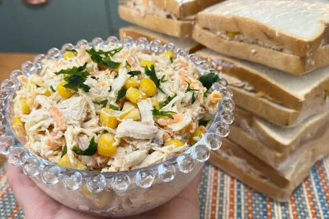 Creme de frango cremoso para sanduíche natural que é a opção