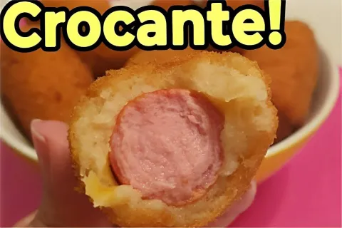Enroladinho de salsicha frito fácil e delicioso para servir 