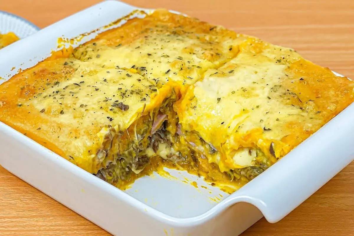 Escondidinho de abóbora com carne seca cremoso e cheio de sa