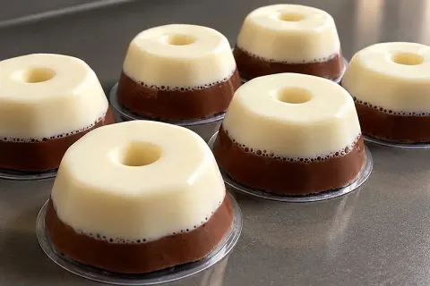 Flan de leite condensado e chocolate feito no liquidificador