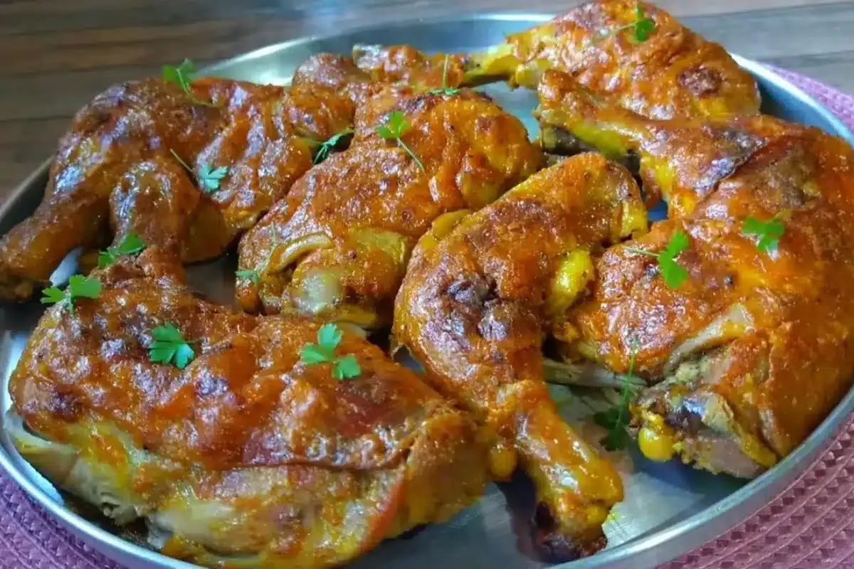 Frango assado na maionese bem douradinho, macio e suculento,