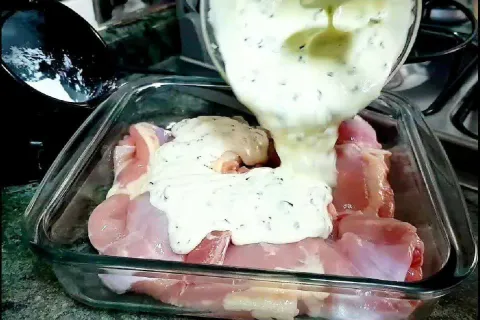 Frango com creme de cebola caseiro para fazer sem ter muito 