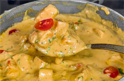 Frango com creme de leite delicioso e fácil de fazer toda a 