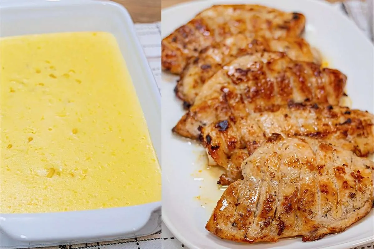 Frango com creme de milho simples e delicioso para o seu alm