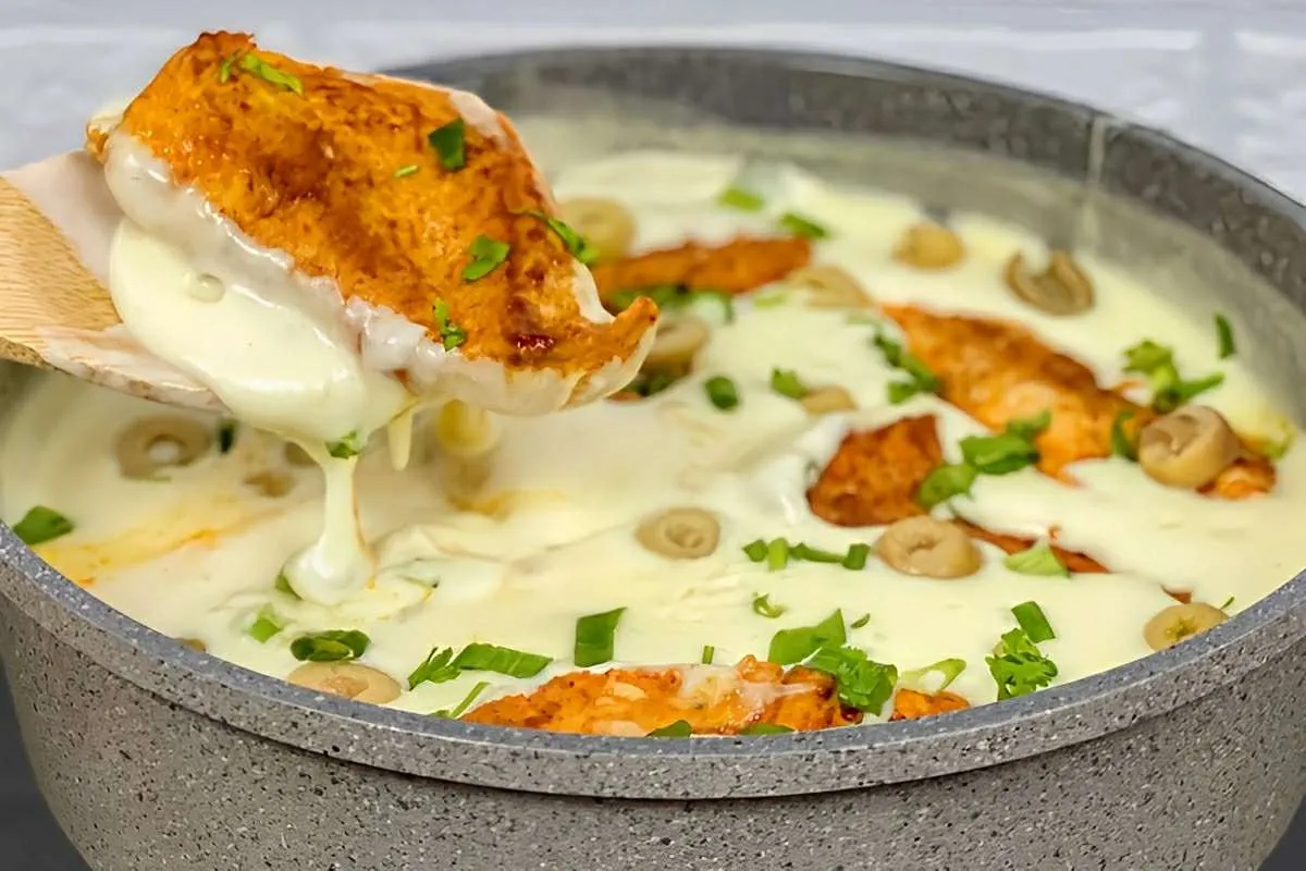 Frango cremoso de restaurante chique uma receita deliciosa e