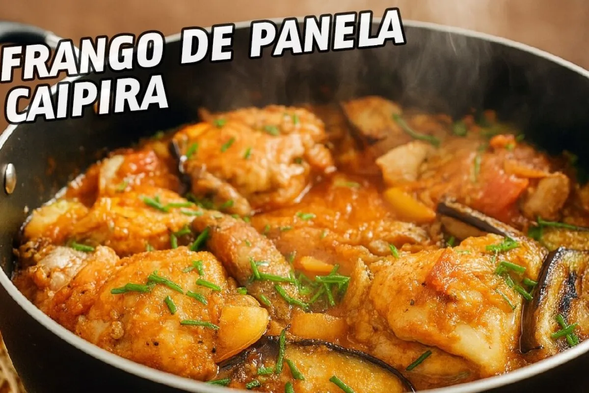 Frango de panela bem temperado e cheio de sabor para seu alm