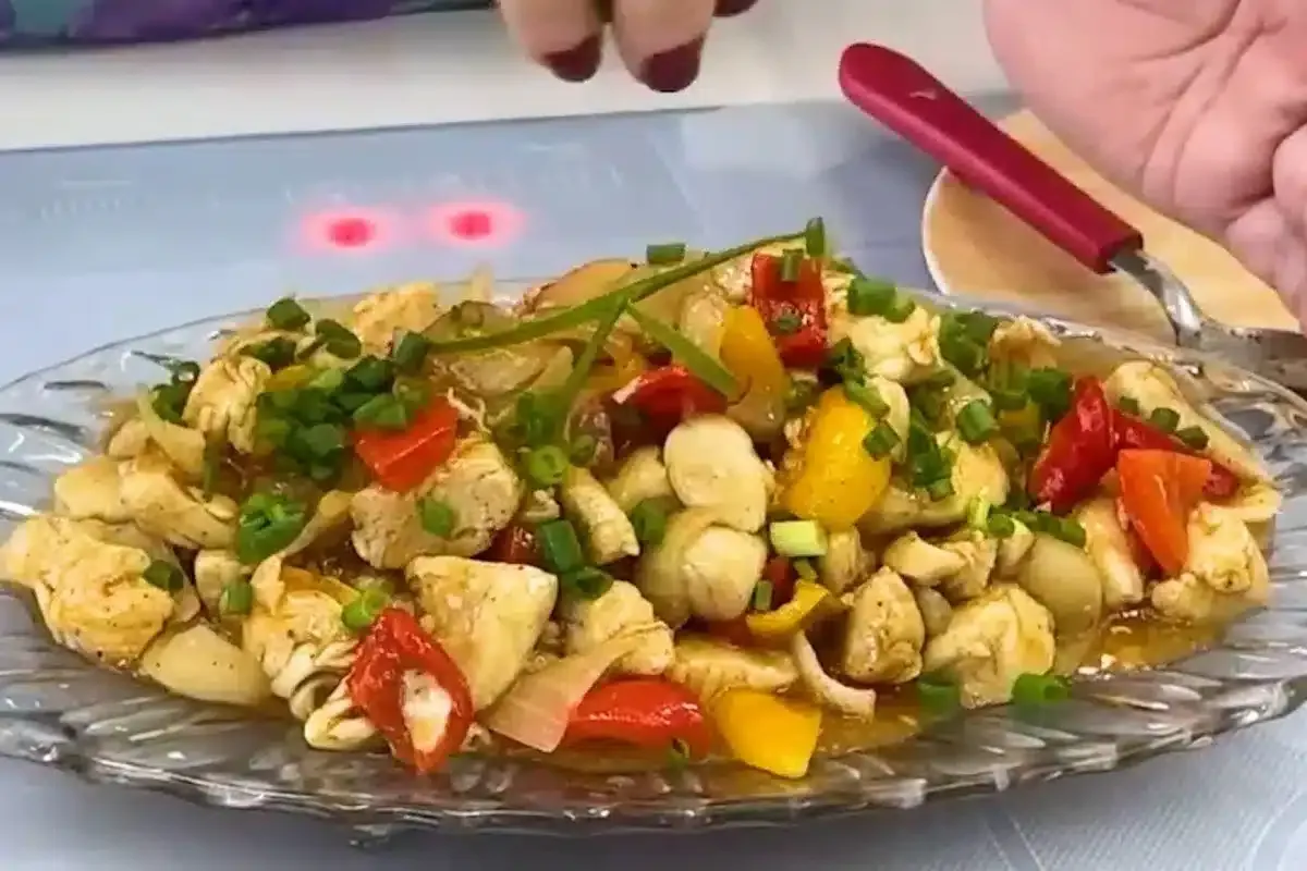 Frango xadrez de restaurante super saboroso para você sabore