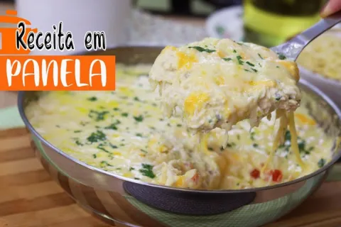 Fricassê de frango na frigideira, uma receita cremosa feita 