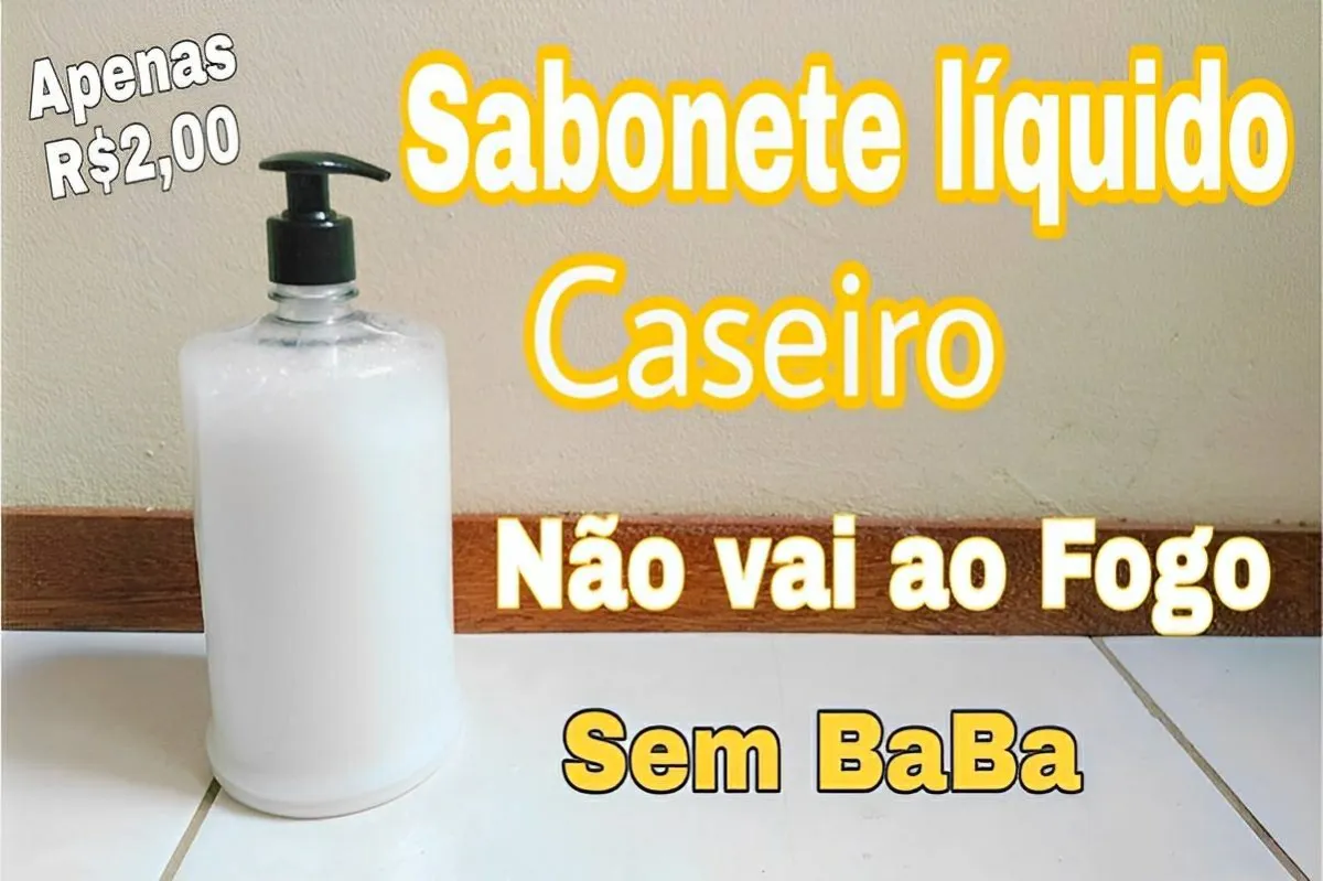 Gastei 2 reais e fiz 1 litro de sabonete líquido caseiro bem