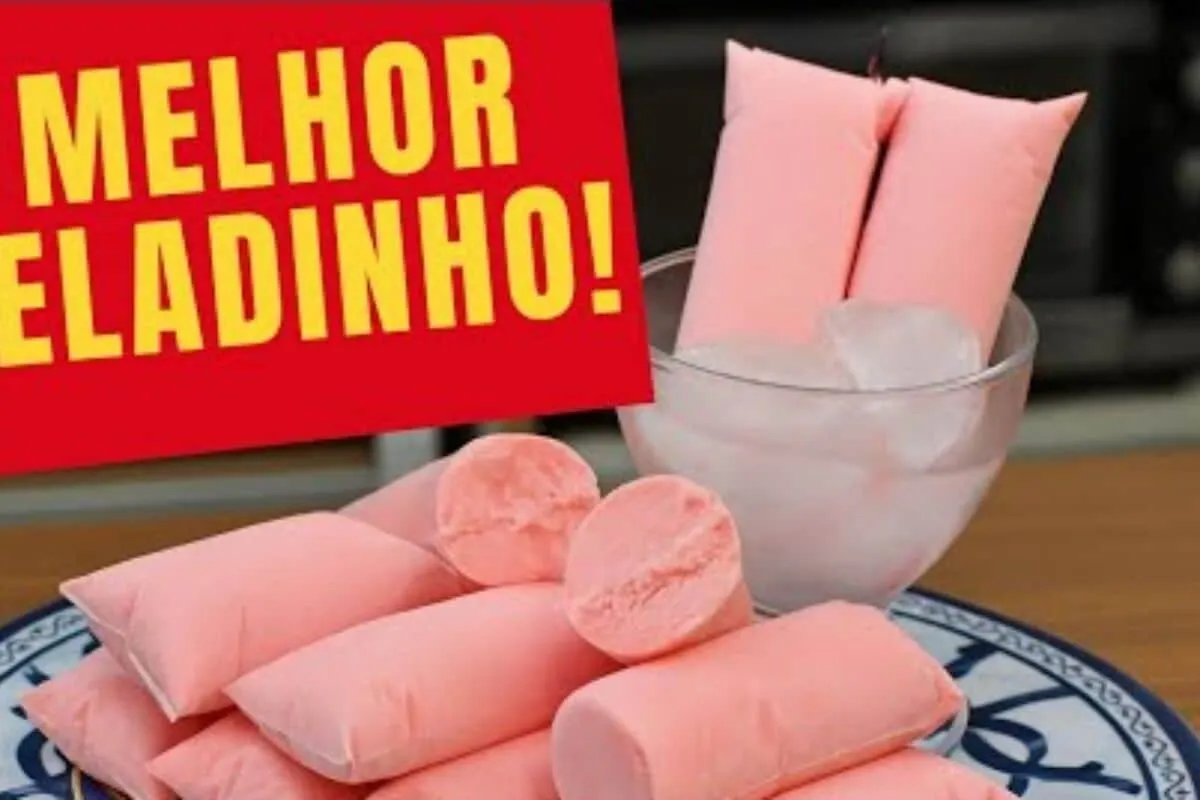 Geladinho cremoso de morango: bateu, gelou e está pronto, fi