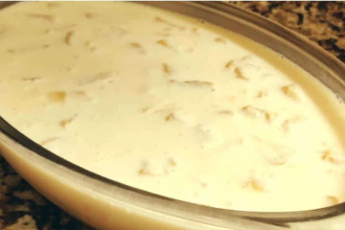 Gelado de abacaxi cremoso bem refrescante com pedaços da fru
