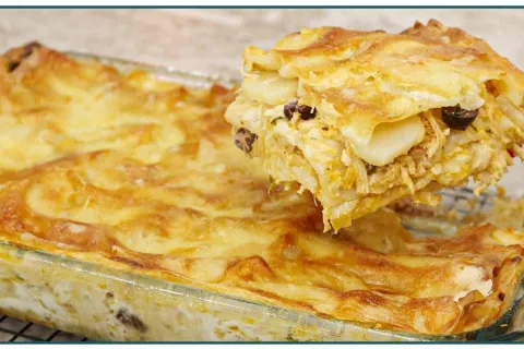 Lasanha de frango simples e suculenta feita no capricho, per