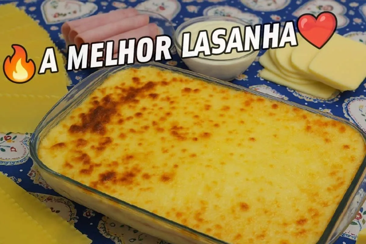 Lasanha de presunto e queijo: o prato cremoso com molho bran