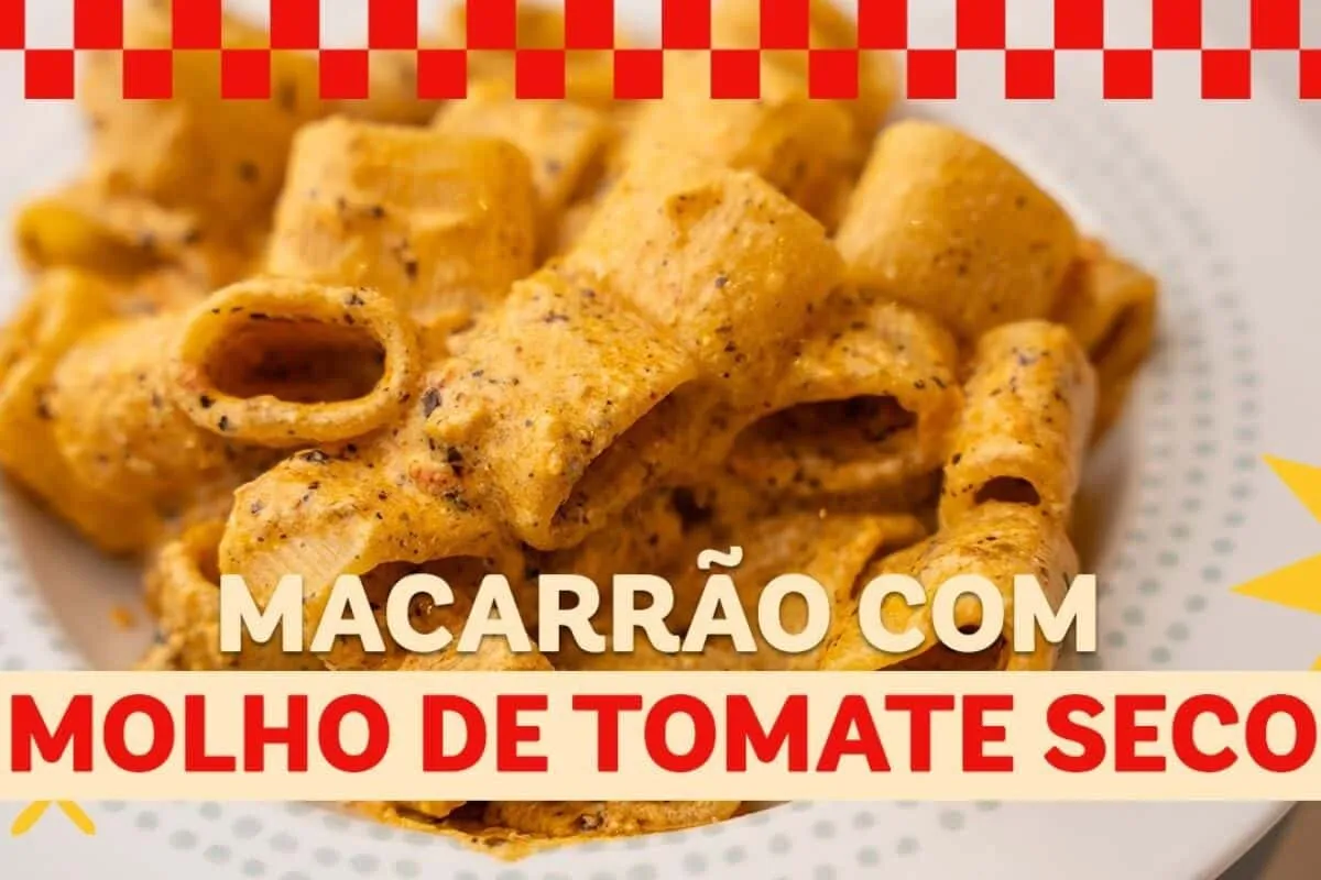 Macarrão com molho de tomate seco pronto em minutos e cheio