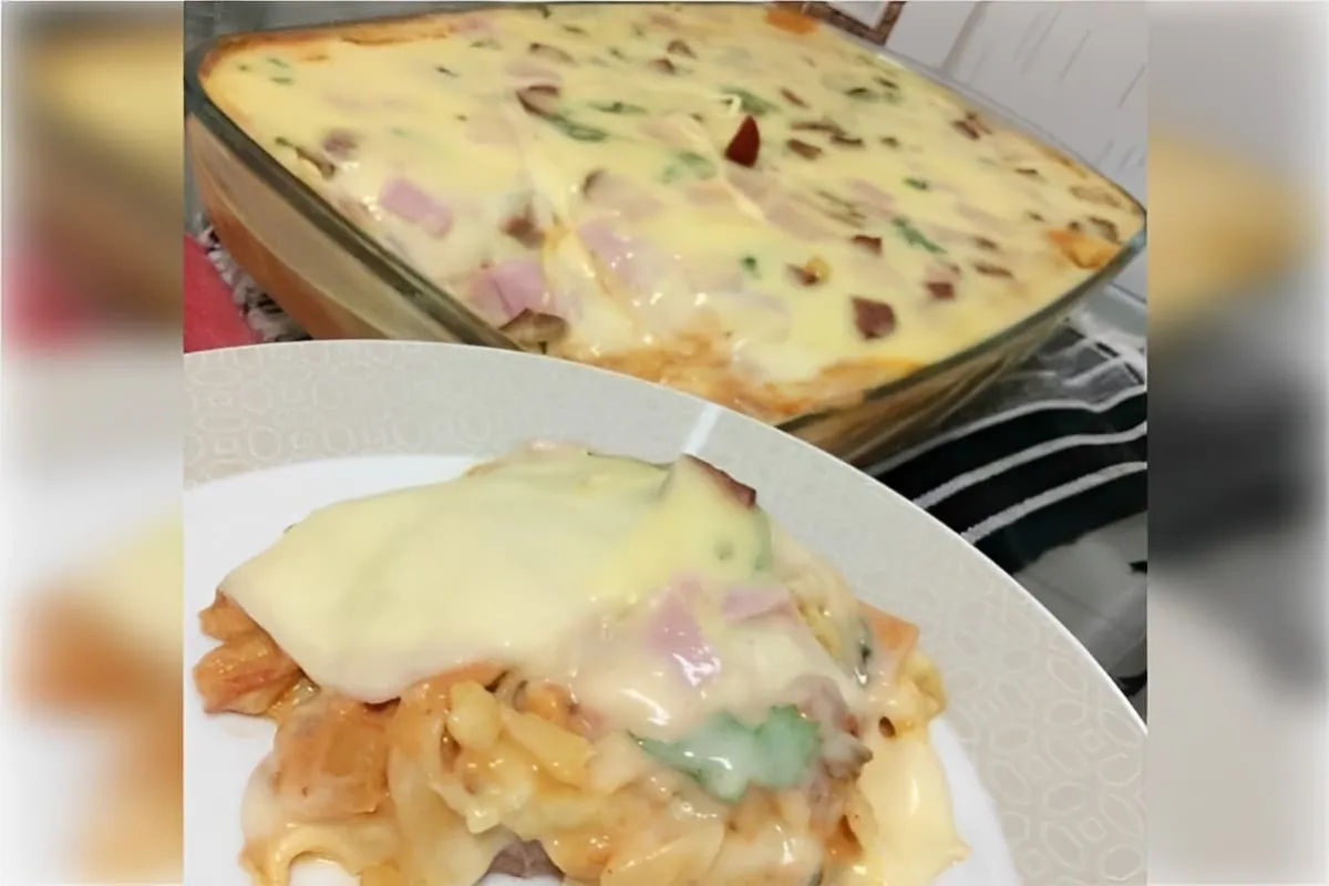 Macarrão cremoso com calabresa e creme de batatas fácil e de