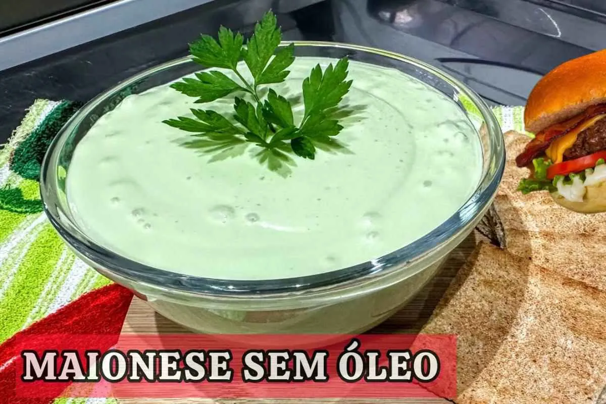 Maionese caseira sem óleo bem temperadinha para acompanhar s