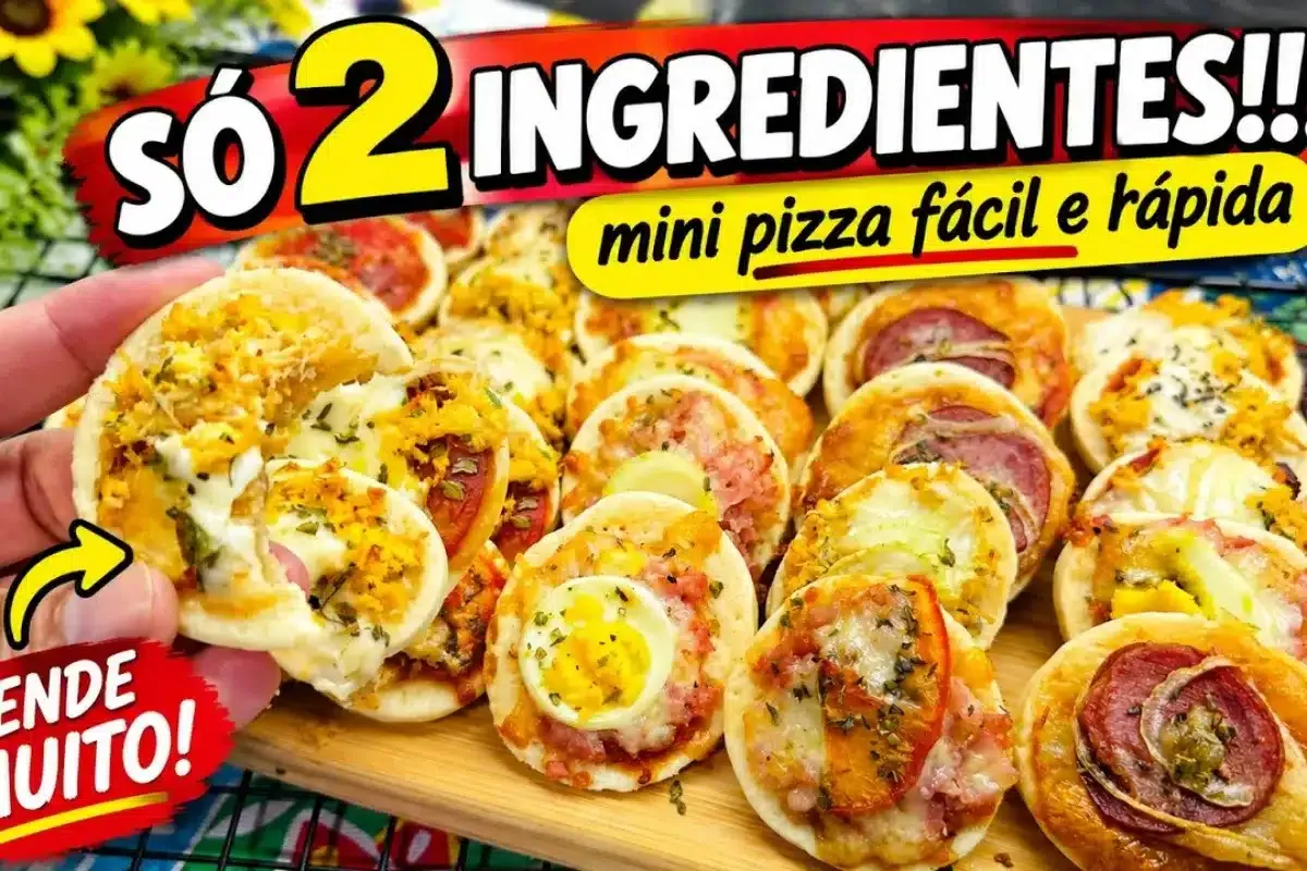 Mini pizza caseira super fácil, rápida e que rende muito, id