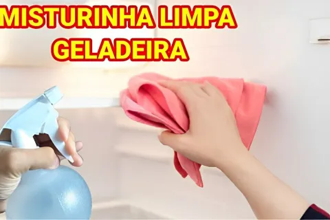 Misturinha caseira para limpar geladeira com 3 ingredientes 