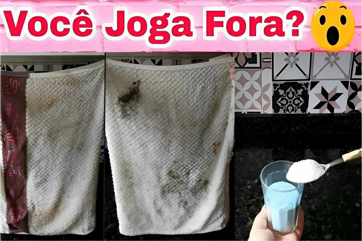 Misturinha caseira para limpar panos de prato que recupera a