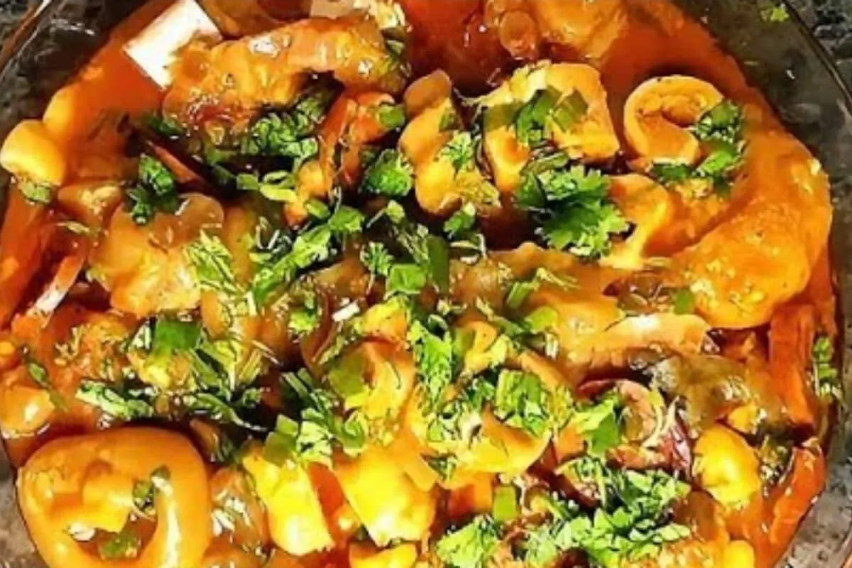 Mocotó na panela de pressão com calabresa, bem temperado e e