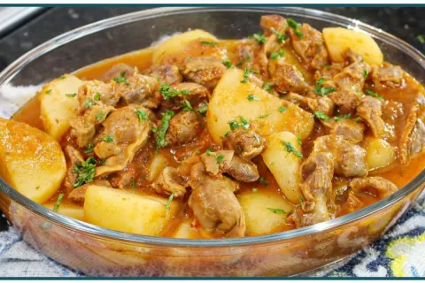 Moela com batata temperada que conquistou todos aqui em casa