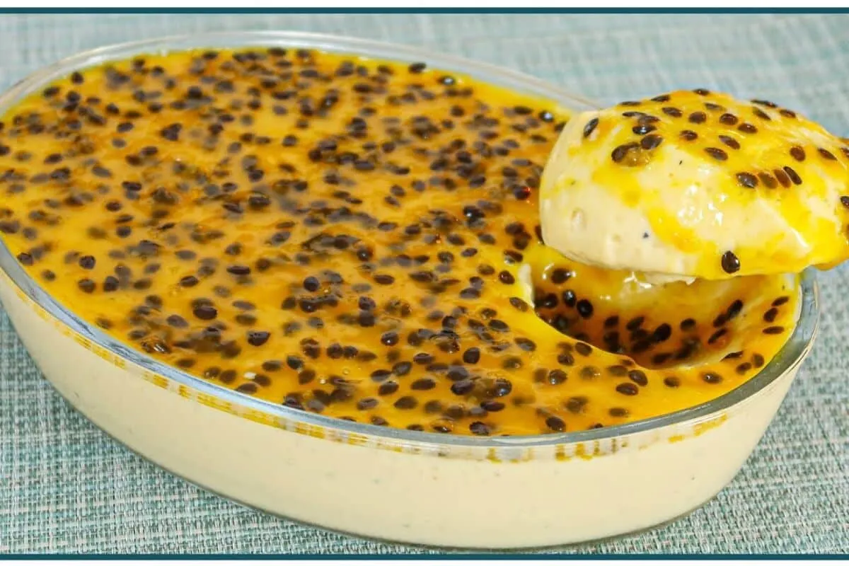 Mousse de maracujá cremosa e perfeita, feita no liquidificad